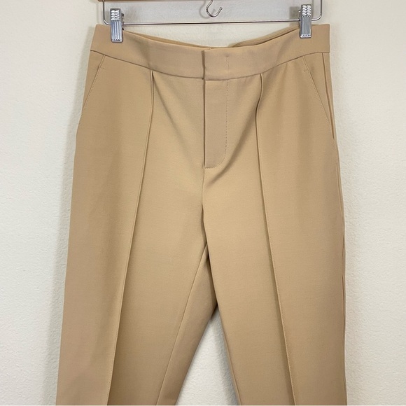 Vince Pecan Tan Pintuck Stove Pipe Cropped Pants Size 8‎ - Picture 8 of 11